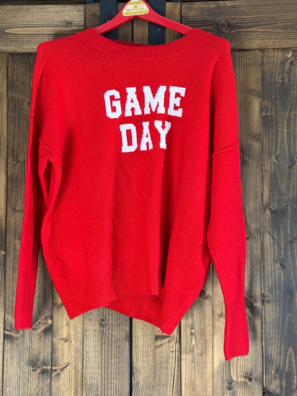 Vince Camuto Red Ribbed Knit Sweater game day